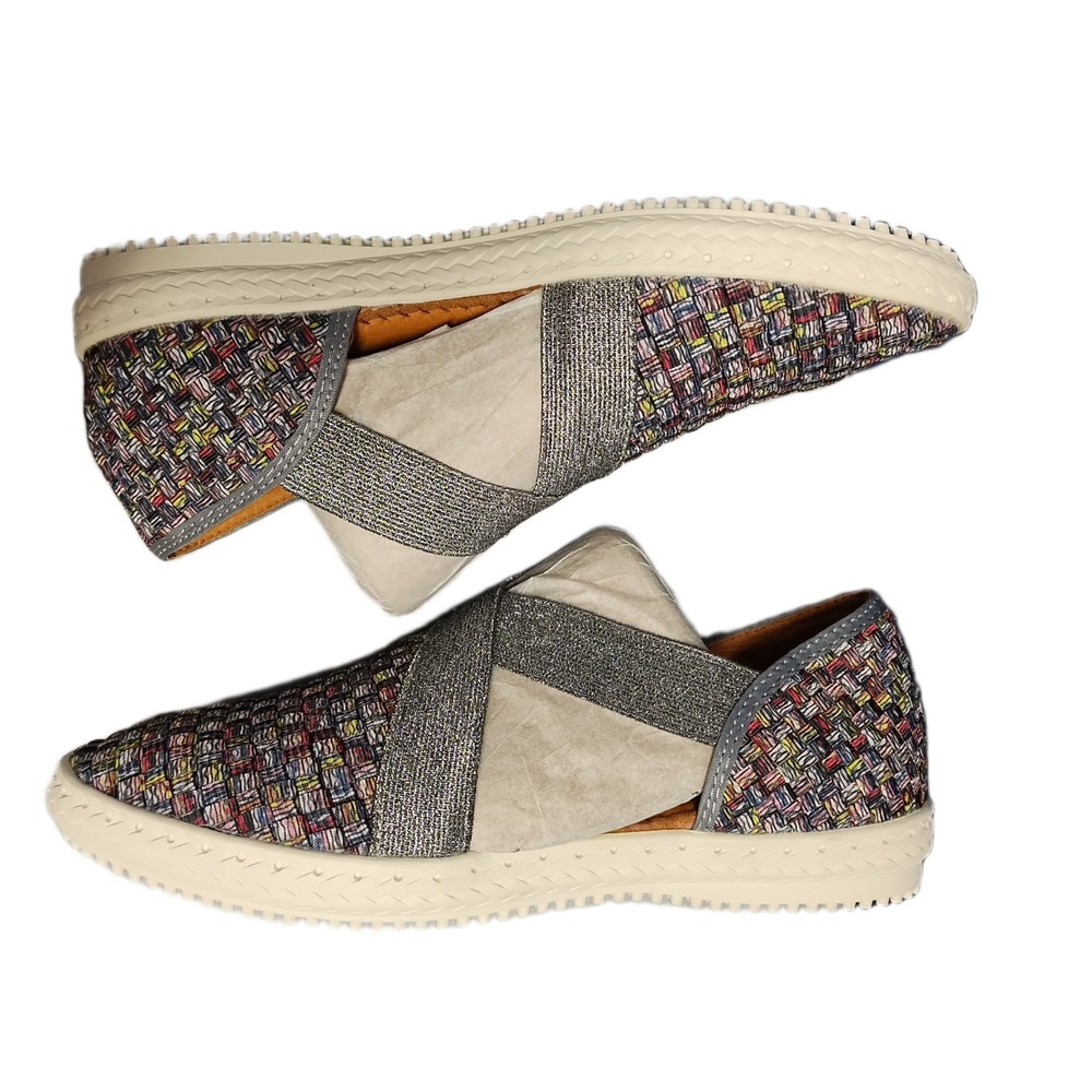 Bernie Mev Walking Sneakers Womens Size 7‎ Multi Weave Round Toe Comfort Slip On